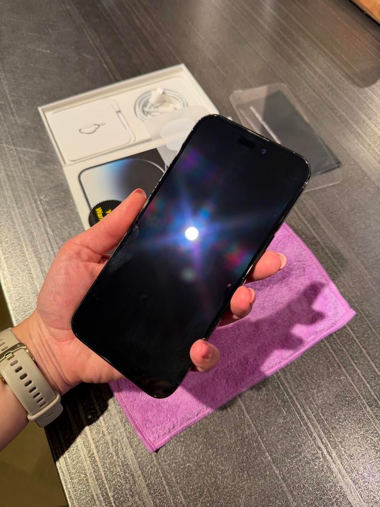 iPhone 14 Pro Max incl. doos, kabel en nieuw beschermglas, Telecommunicatie, Mobiele telefoons | Apple iPhone, Ophalen, 128 GB