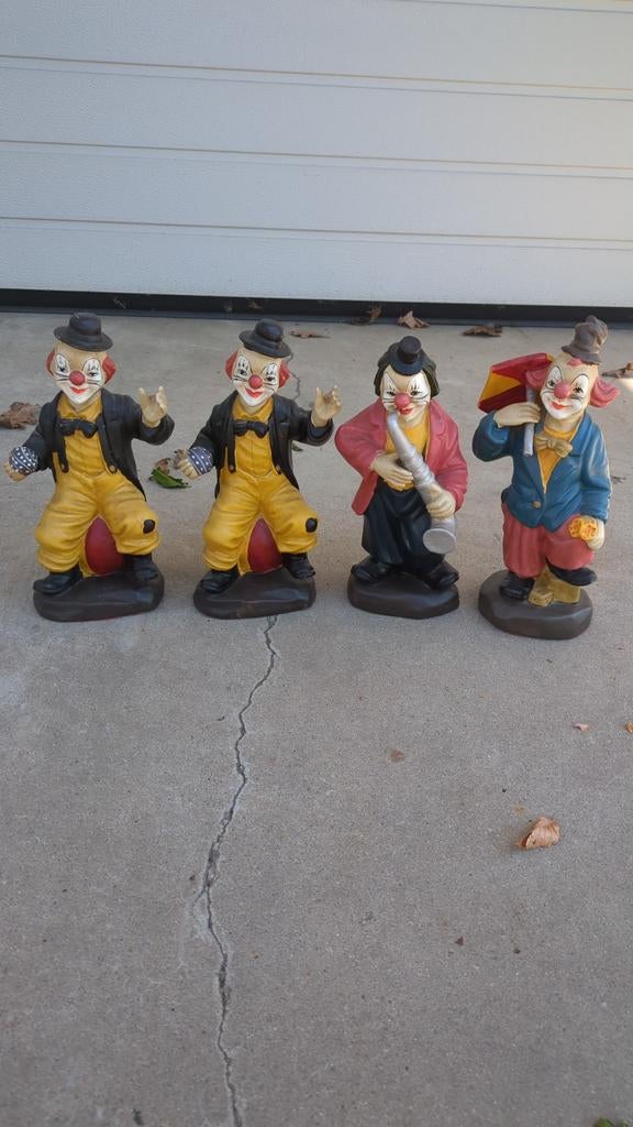 Set van 3 decoratieve clown beelden met een dubbele en 2 and, Verzamelen, Ophalen