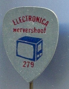 Electronica Wervershoof 279 blik speldje ( V_188), Verzenden, Zo goed als nieuw, Merk, Speldje of Pin