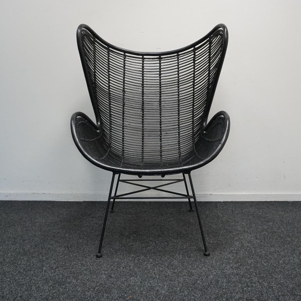 HKliving Rotan Egg chair |  Design fauteuil | Design Stoel, Huis en Inrichting, Stoelen, Gebruikt, Twee, -, Zwart