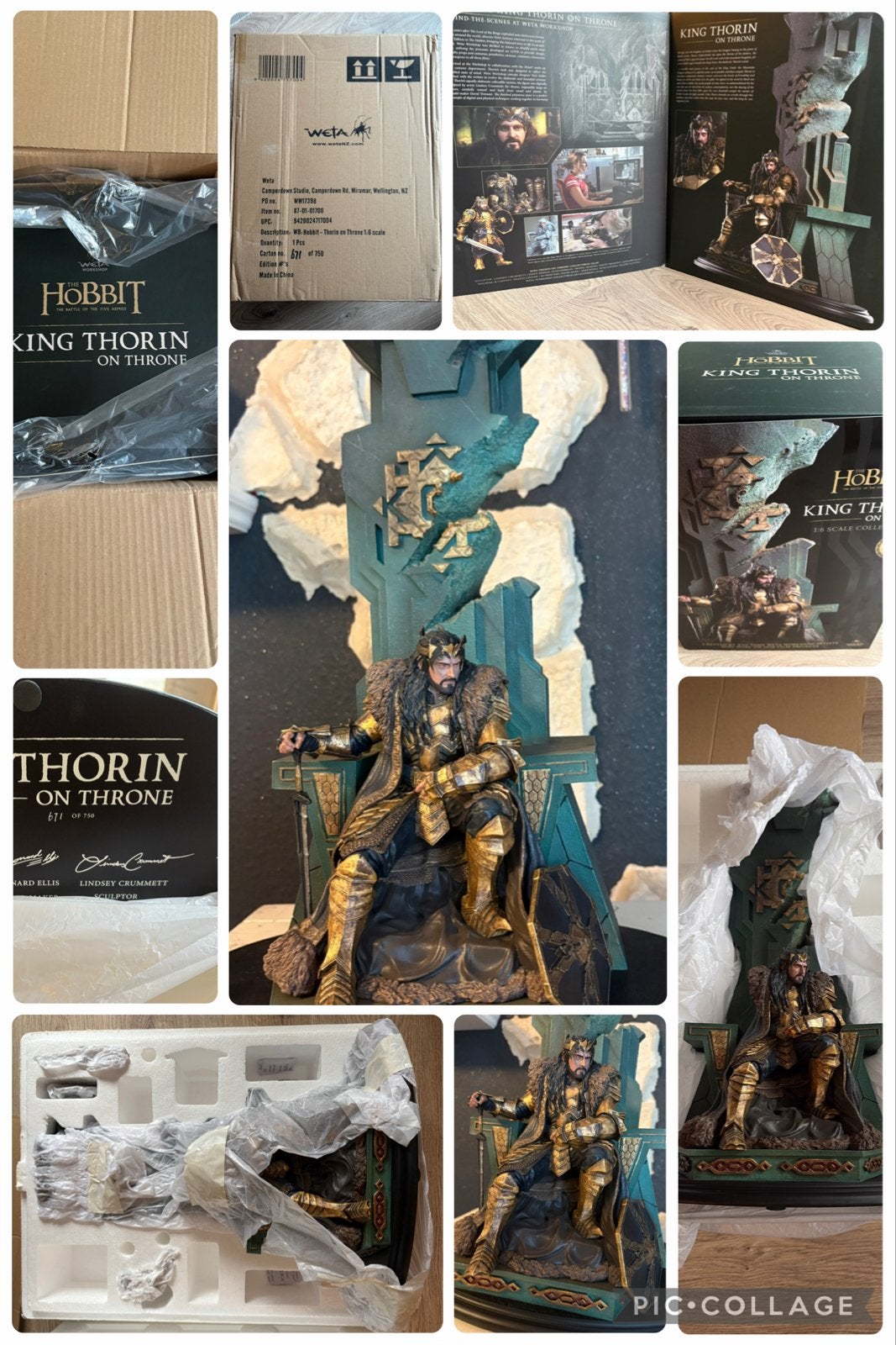 Weta King Thorin op Troon - The Hobbit Limited Edition, Verzenden, Zo goed als nieuw