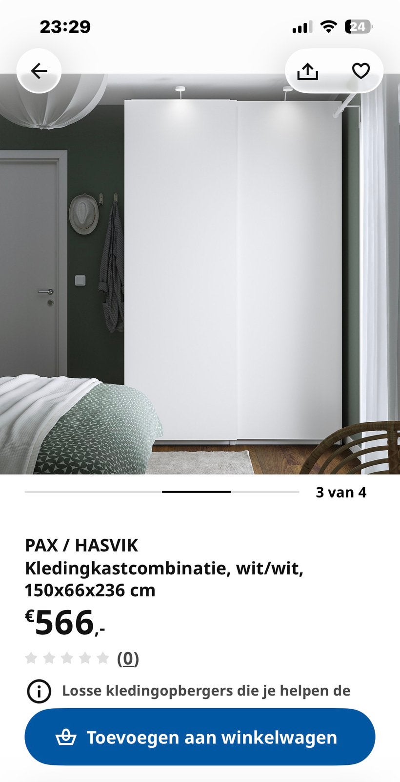 Ikea Pax /Hasvik kledingkast 150x66x236. Incl gratis kl kast, Ophalen, Zo goed als nieuw, 50 tot 75 cm, 200 cm of meer