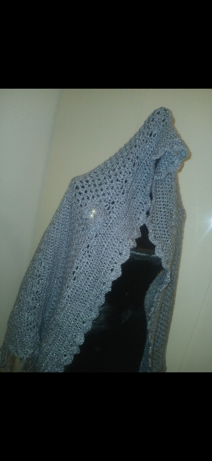 Nieuwe gehaakte omslagdoek/poncho in grijs, Handgemaakt, Ophalen, Nieuw, Grijs