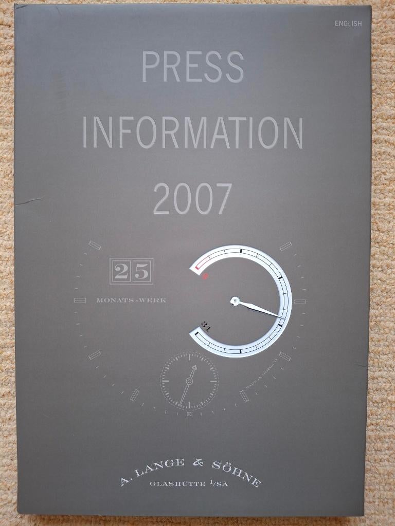 A. Lange & Söhne pers info map 2007, Ophalen of Verzenden, Zo goed als nieuw, Catalogus