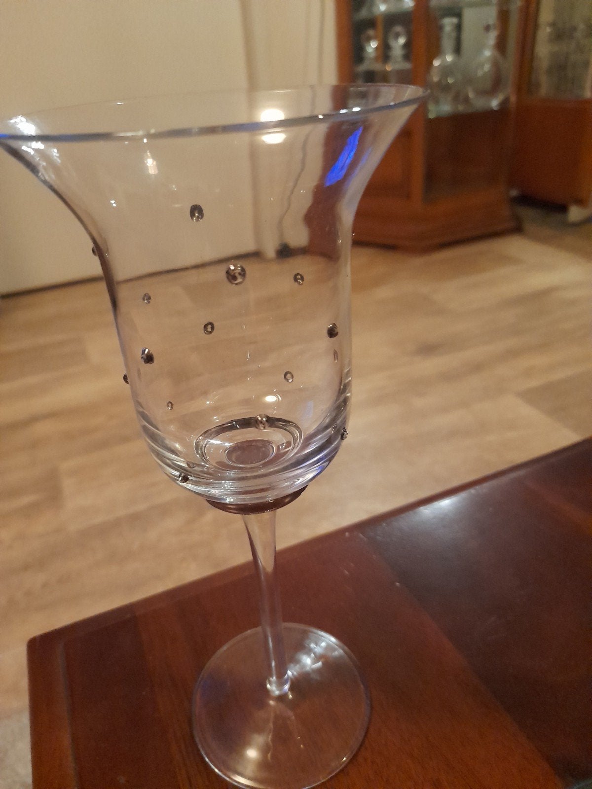 Handgeblazen Koningsglas met belletjes - 23cm hoog, Ophalen of Verzenden