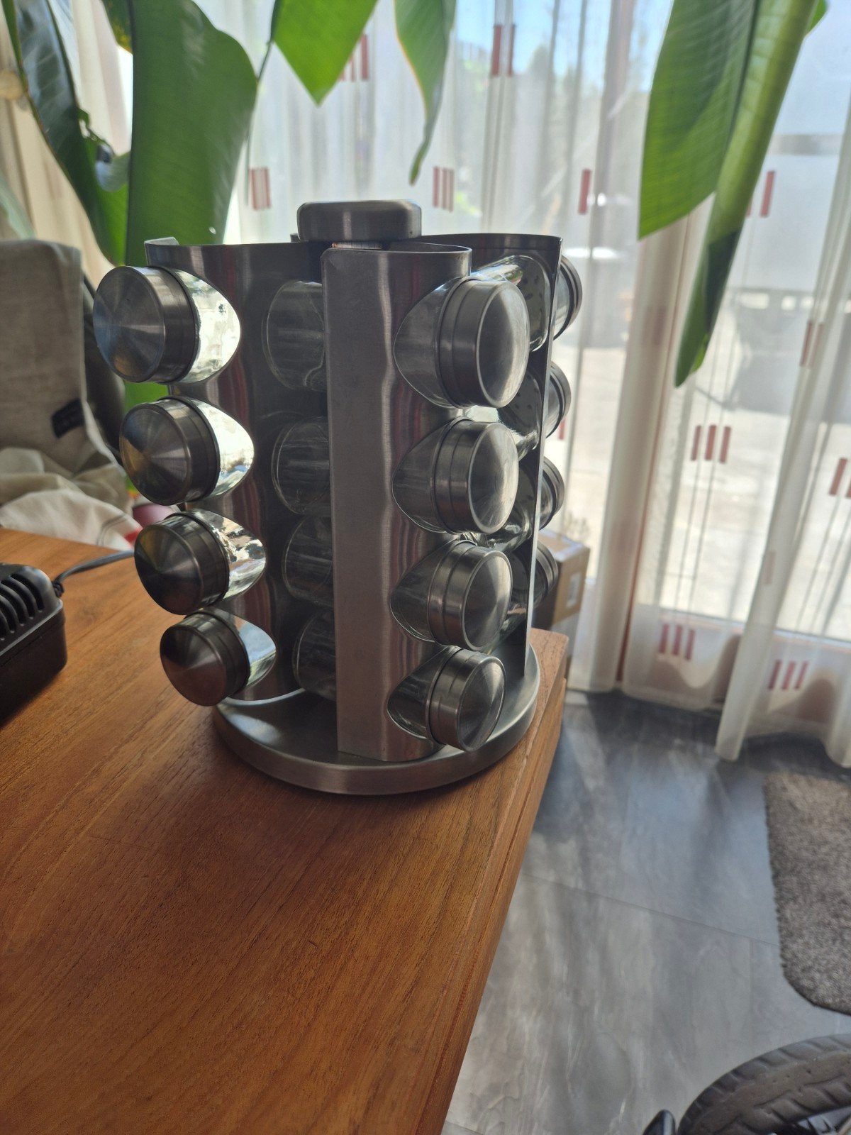 kruidenrek rvs16x potjes, Gebruikt, Ophalen of Verzenden, Voorraadpot, Metaal