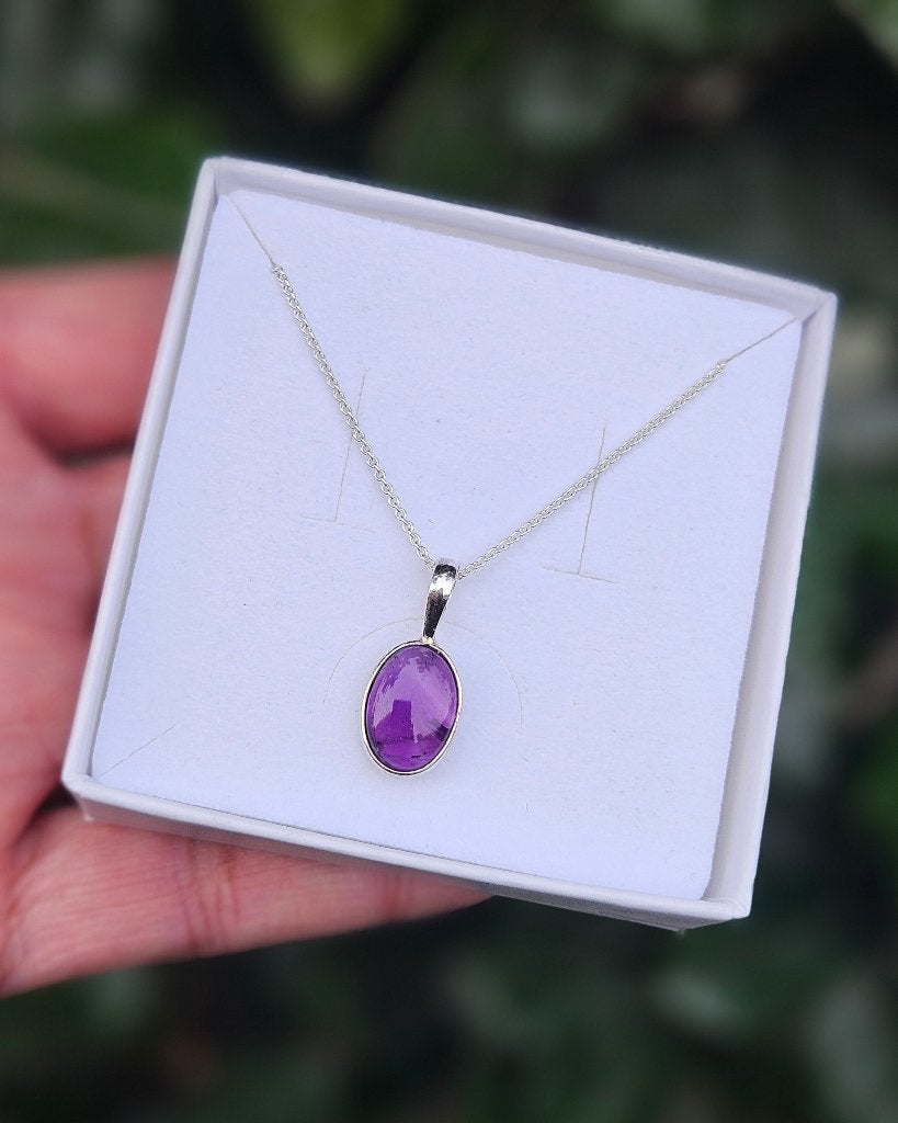 Amethist Ketting Zuri - Echt Zilver, Info@sacredstones.nl, Verzenden, Paars, Nieuw