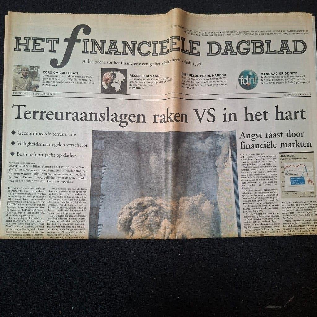 Het Financieele dagblad, 12 (11) september 2001, Boeken, Tijdschriften en Kranten, Ophalen of Verzenden, Zo goed als nieuw, Krant