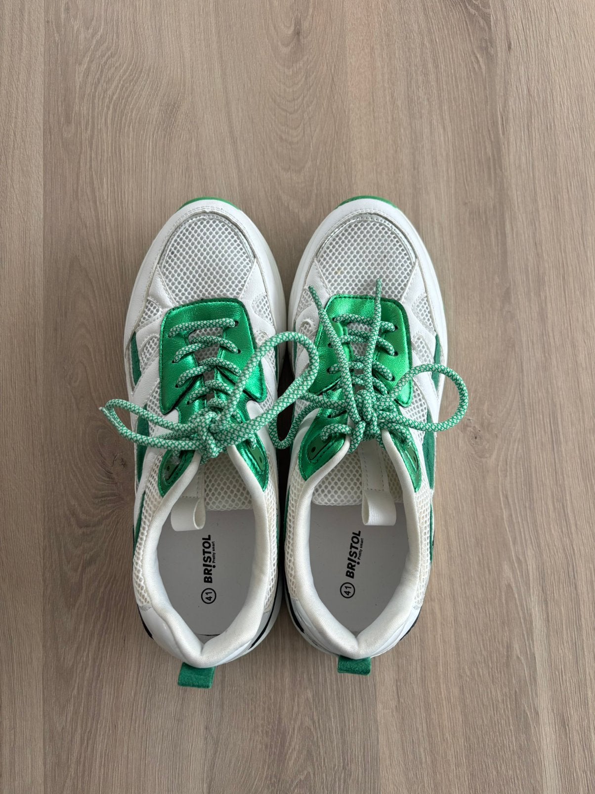 Bristol sneakers wit/groen maat 41, Wit, Ophalen of Verzenden, Sneakers of Gympen, Zo goed als nieuw