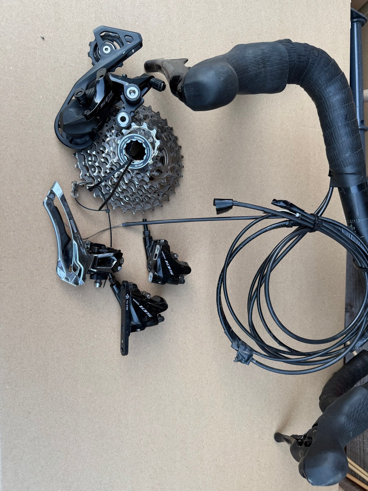 Shimano 105 onderdelen (gebruikt, goede staat) met Stuur, Fietsen en Brommers, Fietsonderdelen, Ophalen of Verzenden, Gebruikt