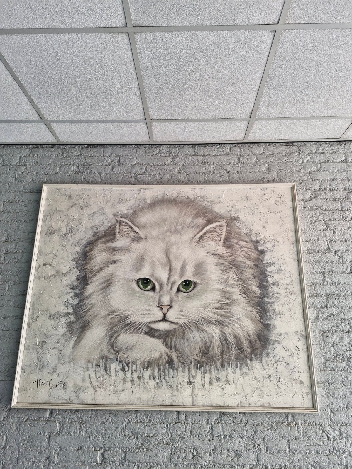 Schilderij Thomas Lee - Poes met Groene Ogen, Ophalen