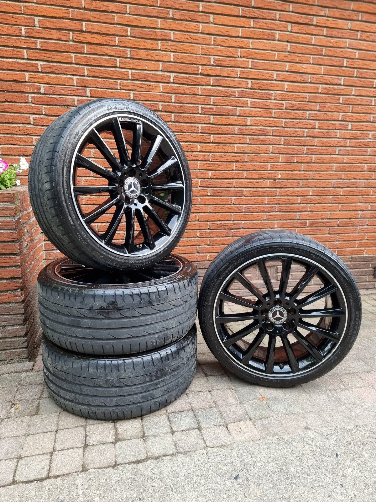 19" Originele Mercedes-Benz C-Klasse C43 AMG zomerset. W205., Auto-onderdelen, Banden en Velgen, Gebruikt, Banden en Velgen, Personenwagen