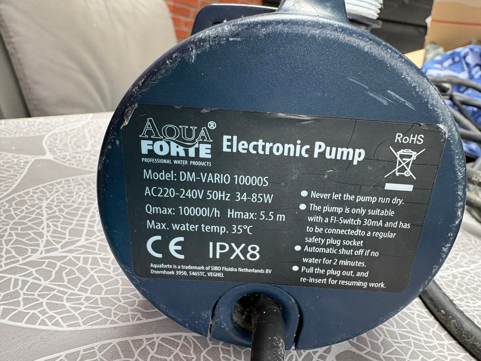 AquaForte DM-VARIO 10000S Vijverpomp met controller, Tuin en Terras, Ophalen of Verzenden, Gebruikt, Vijverpomp