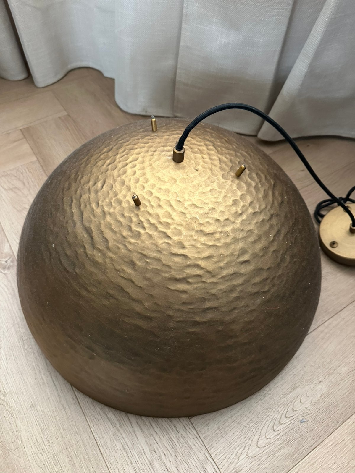 Gouden lamp met lamp er in, Ophalen, Zo goed als nieuw, Minder dan 50 cm