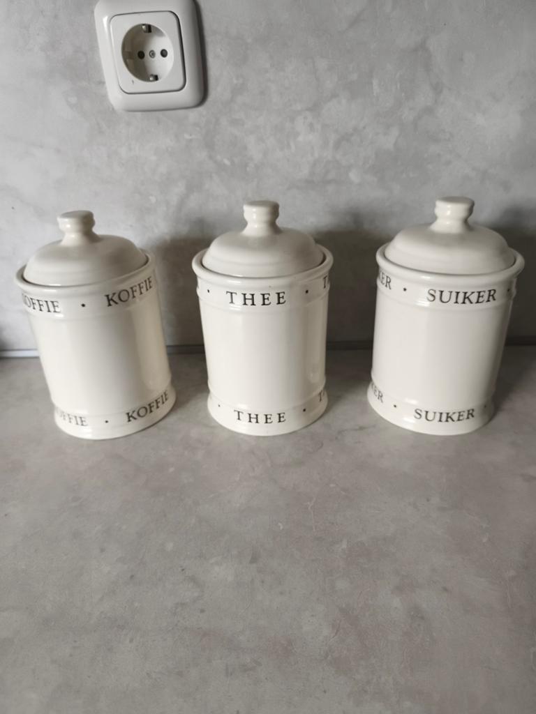 3x koffie, the, suiker ( sier) potten zgan!, Ophalen of Verzenden, Zo goed als nieuw