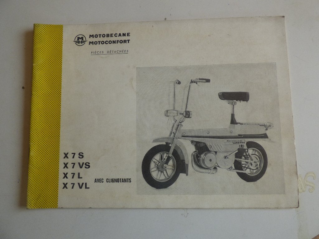 MOTOBECANE MOTOCONFORT TYPE X7 ONDERDELENLIJST, Ophalen of Verzenden, Gebruikt