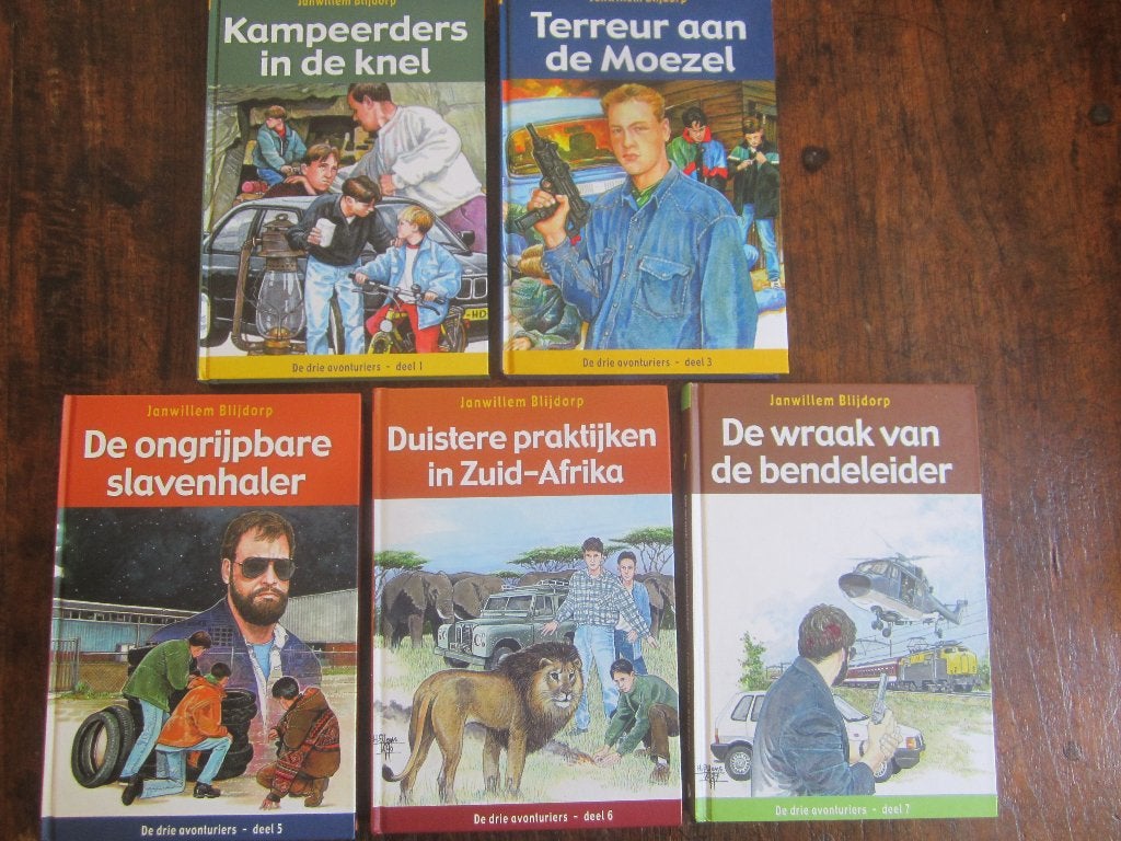 Janwillem Blijdorp drie avonturiers 1,3,5,6,7, Ophalen of Verzenden, Zo goed als nieuw