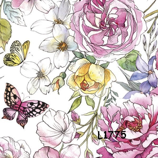 Servetten decoupage/bullet journal * bloemen L1775, Verzenden, Nieuw
