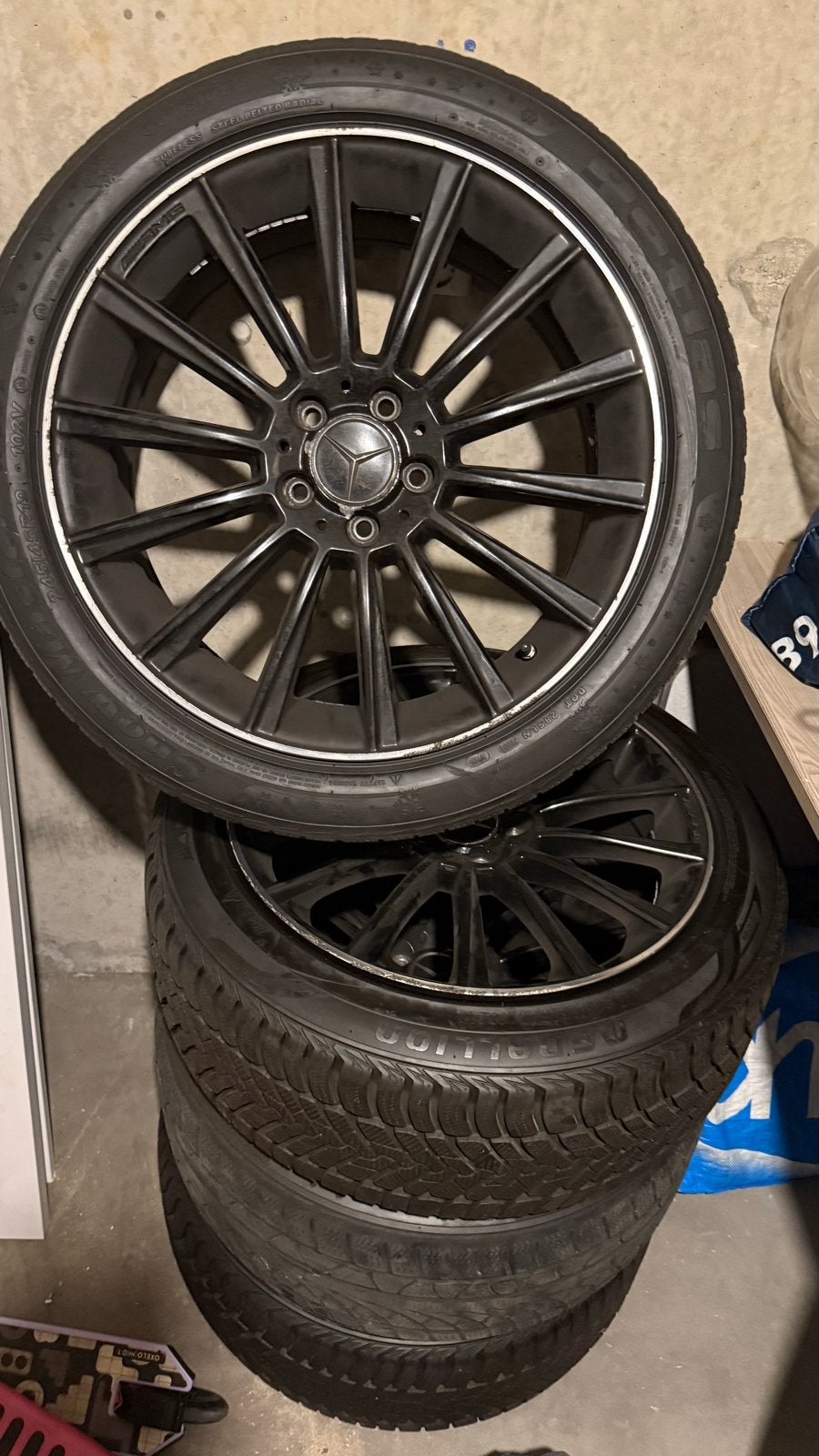 Mercedes-Benz Velgen met Winterbanden 245/45R19, Auto-onderdelen, Banden en Velgen, Winterbanden, Personenwagen, Ophalen