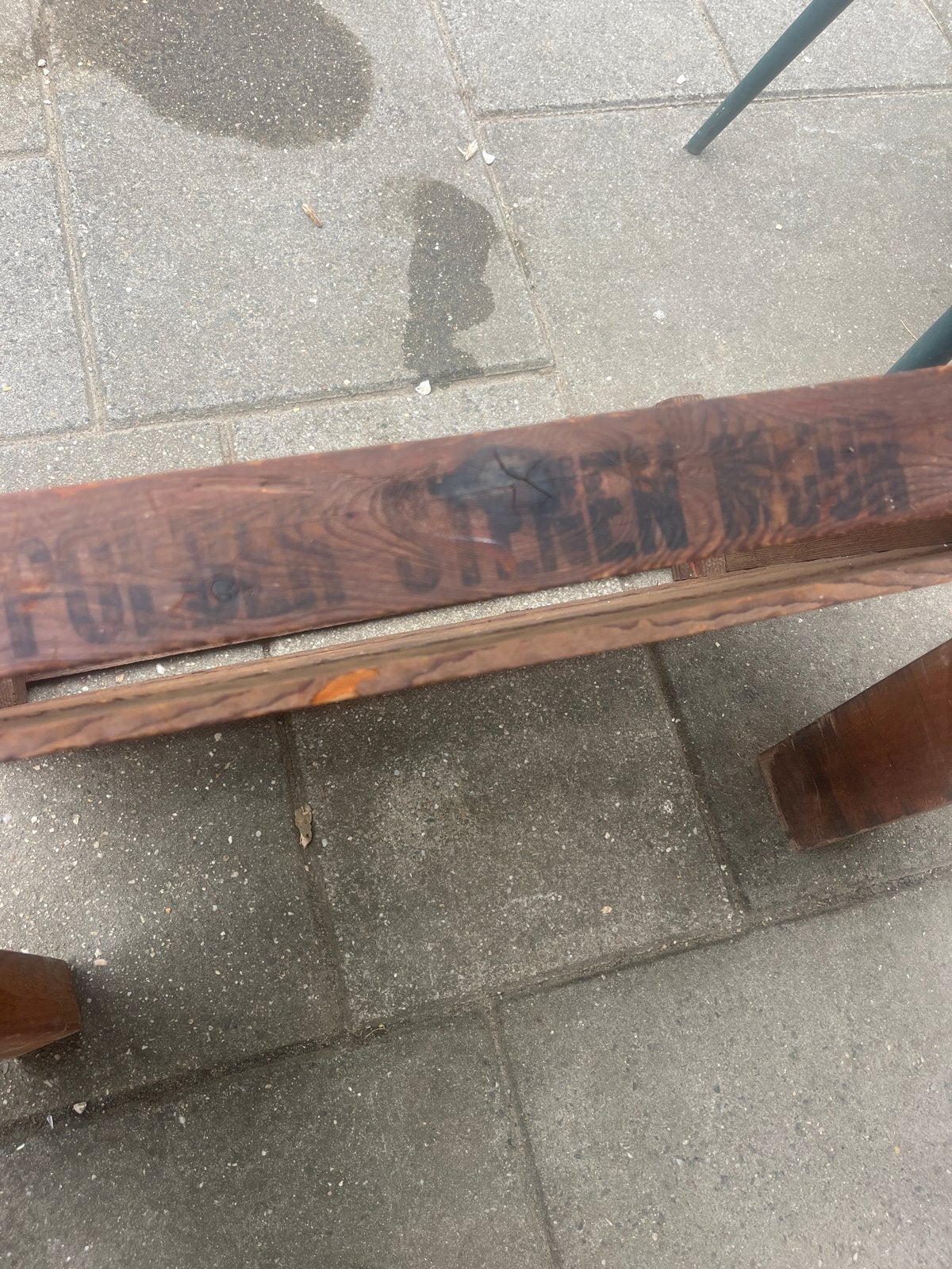 Vintage houten kist met opdruk 'WERKENDAM', Ophalen