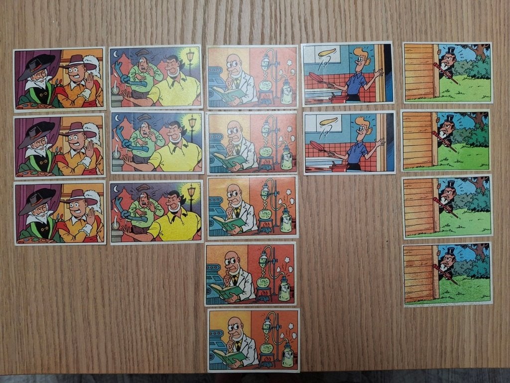 suske en wiske stickers voor poster smarties album 1977, Verzamelen, Verzenden, Suske en Wiske, Gebruikt, Plaatje, Poster of Sticker