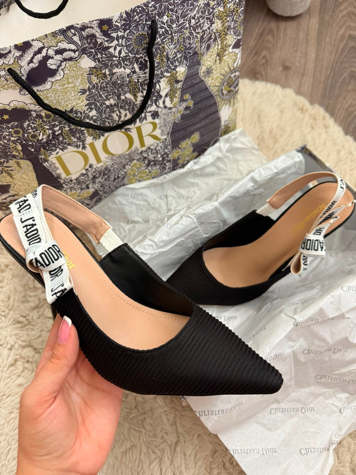 Dior J'Adior Slingback Pumps Zwart Maat 38, Pumps, Zwart, Nieuw, Ophalen of Verzenden