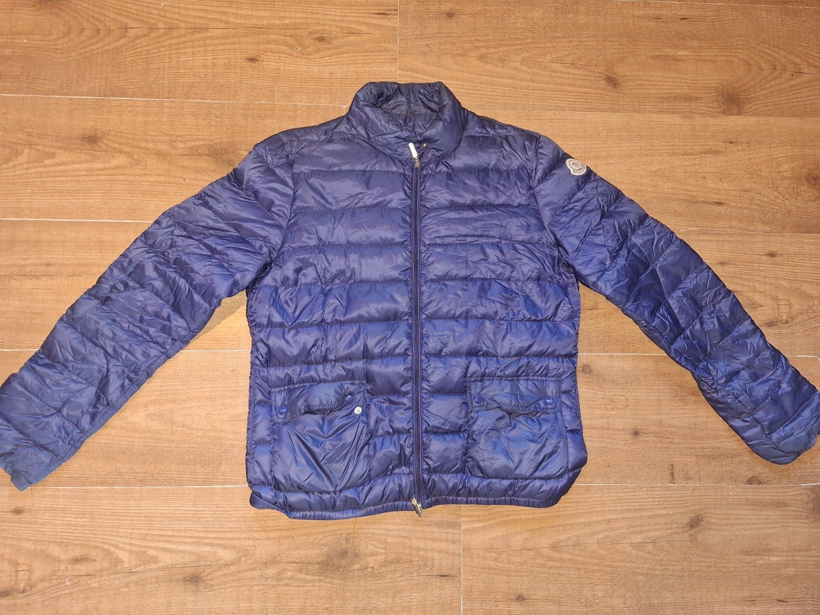 lans giubbotto lans jacket moncler blauw donsjas maat 36/S, Blauw, Moncler, Ophalen of Verzenden, Zo goed als nieuw