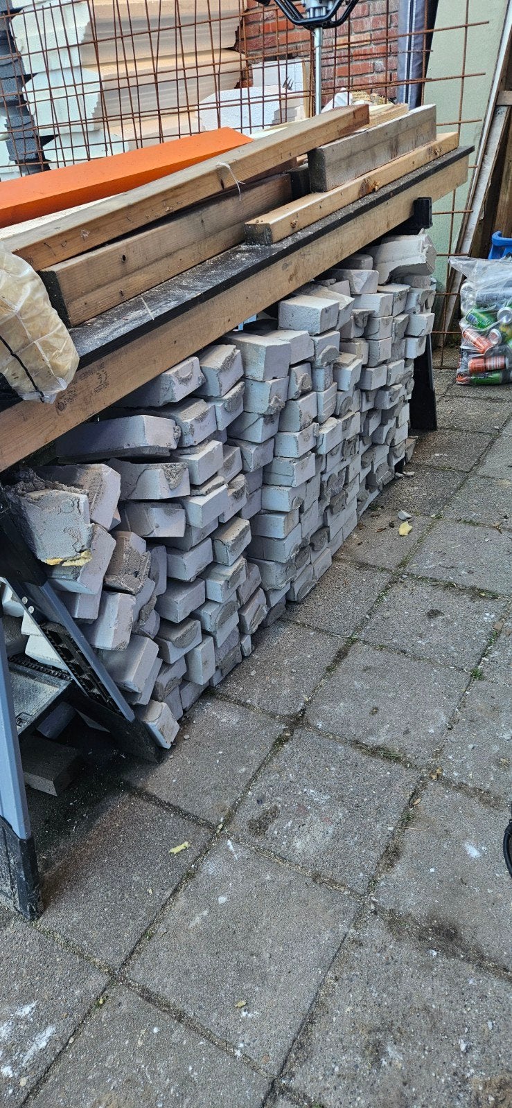 Kalkzandsteen baksteen formaat - ca. 5.5m2, Ophalen, Gebruikt, Kalkzandstenen
