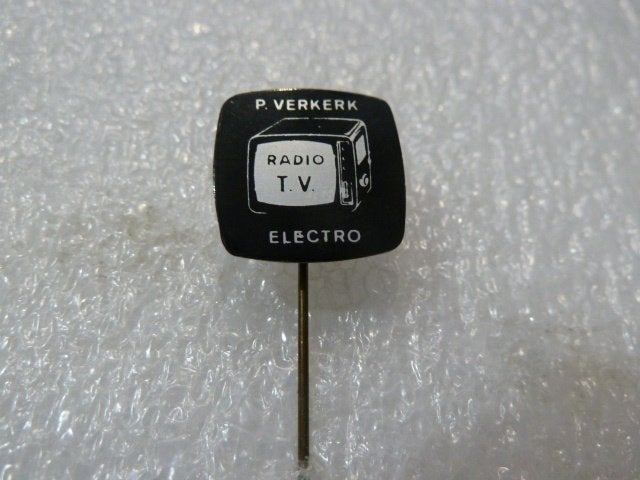 Vintage P. Verkerk Radio T.V. Electro Speldje, Ophalen of Verzenden, Gebruikt, Overige onderwerpen, Speldje of Pin