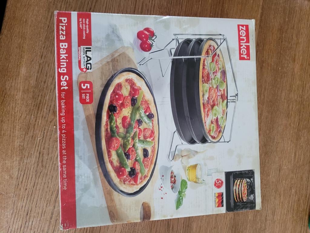 Zenker Pizza Bakset - 5-delig voor 4 pizza's tegelijk, Ophalen of Verzenden, Nieuw