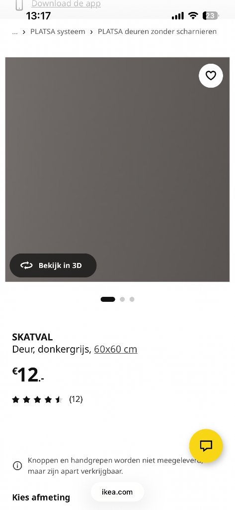 ikea platsa deurtjes 3 stuks grijs, Huis en Inrichting, Ophalen, 50 tot 100 cm, Zo goed als nieuw, 150 tot 200 cm