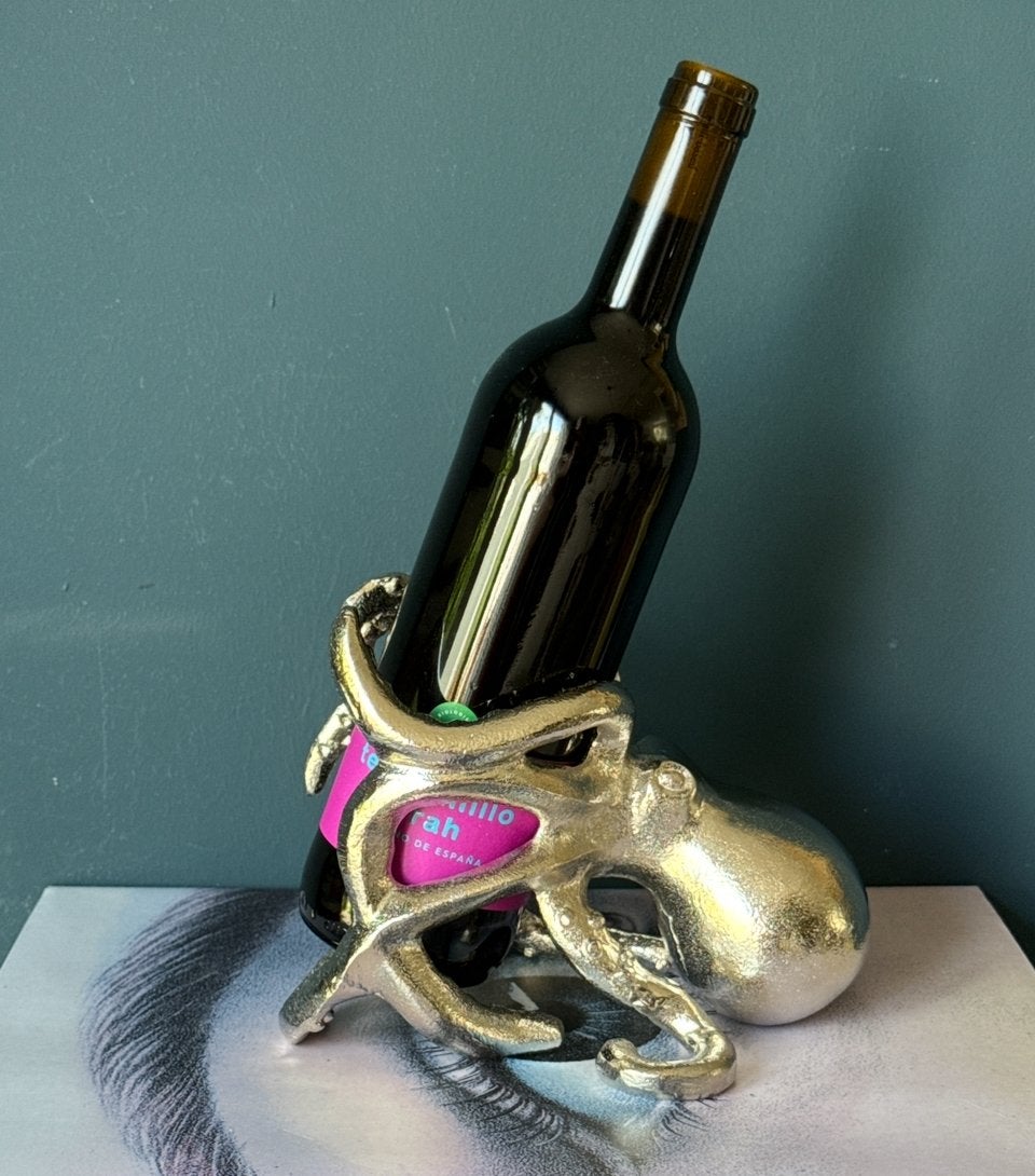 Fleshouder wijn in de vorm van octopus, Ophalen of Verzenden, Zo goed als nieuw, Glas, Overige stijlen