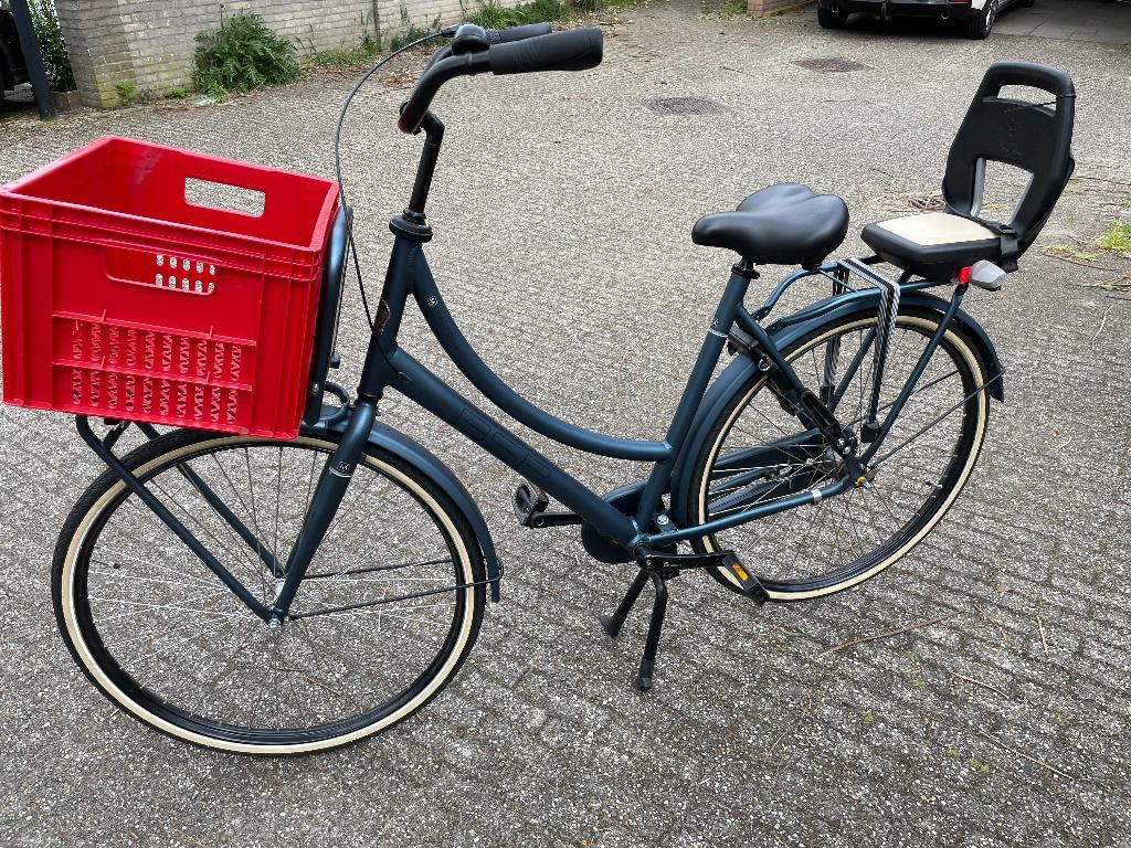 Nette BSP damesfiets met kinderzitje en mand, Terugtraprem, Versnellingen, Zo goed als nieuw, Ophalen