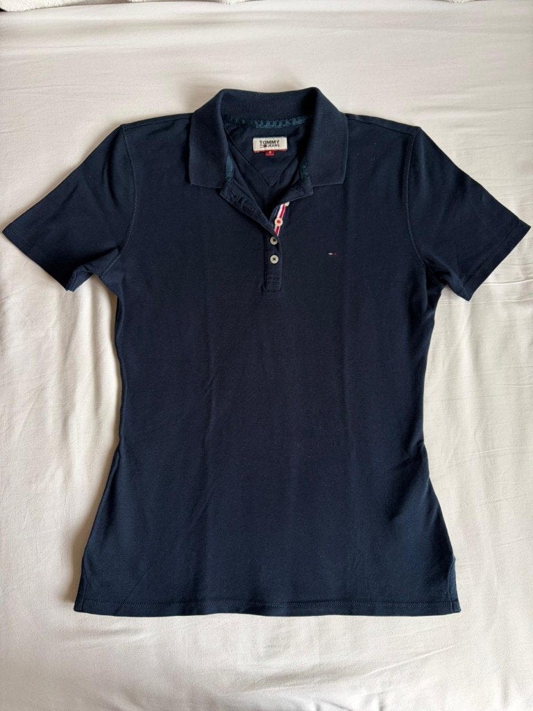 Tommy Jeans polo maat S, Blauw, Ophalen of Verzenden, Zo goed als nieuw, Korte mouw