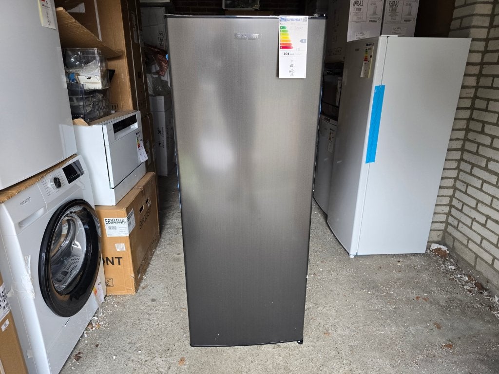 Nieuwe antraciet rvs koelkast 242 liter H 144 x B 55 cm, Zonder vriesvak, 200 liter of meer, Nieuw, Ophalen of Verzenden