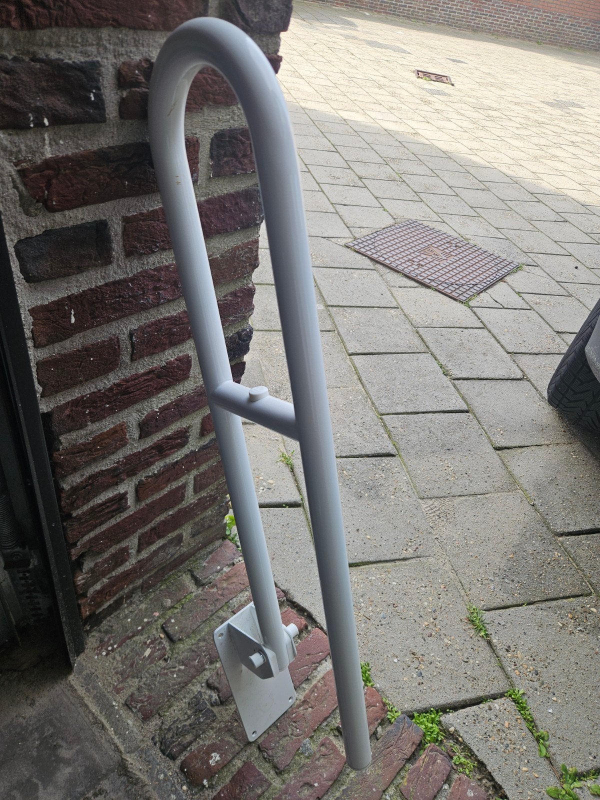 douchebeugel, wandbeugel, toiletbeugel 2 stuks wit zgan, Ophalen, Zo goed als nieuw, Rvs, Toilet