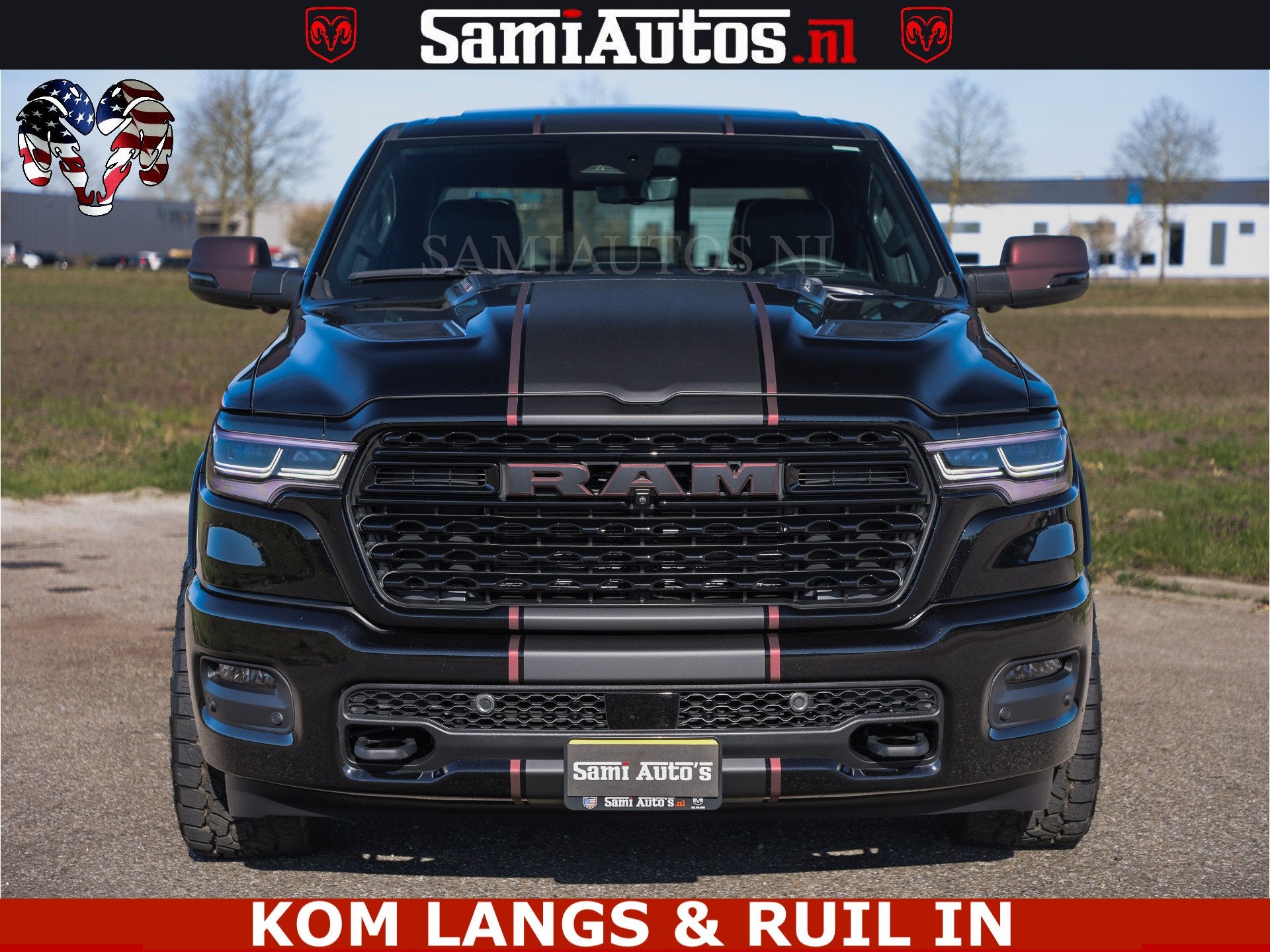 Dodge Ram Limited Night High Output 540HP 706Nm | Massage +, Automaat, Met garantie (alle), Zwart, Leder
