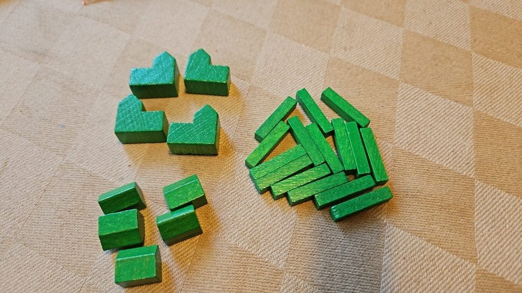bordspel onderdelen Catan groene set hout 999, Vijf spelers of meer, Ophalen of Verzenden, Nieuw, 999 Games