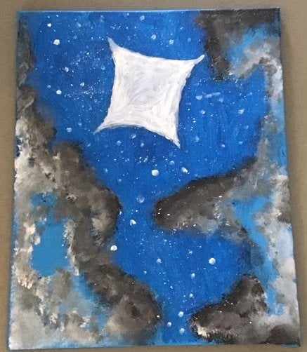 Schilderij 'Sterrenhemel' door 10-jarige kunstenaar, Ophalen