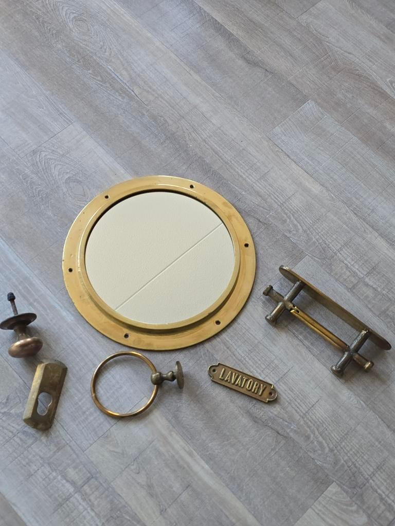 Antieke koperen nautische / maritieme (toilet) accessoires, Ophalen of Verzenden, Koper
