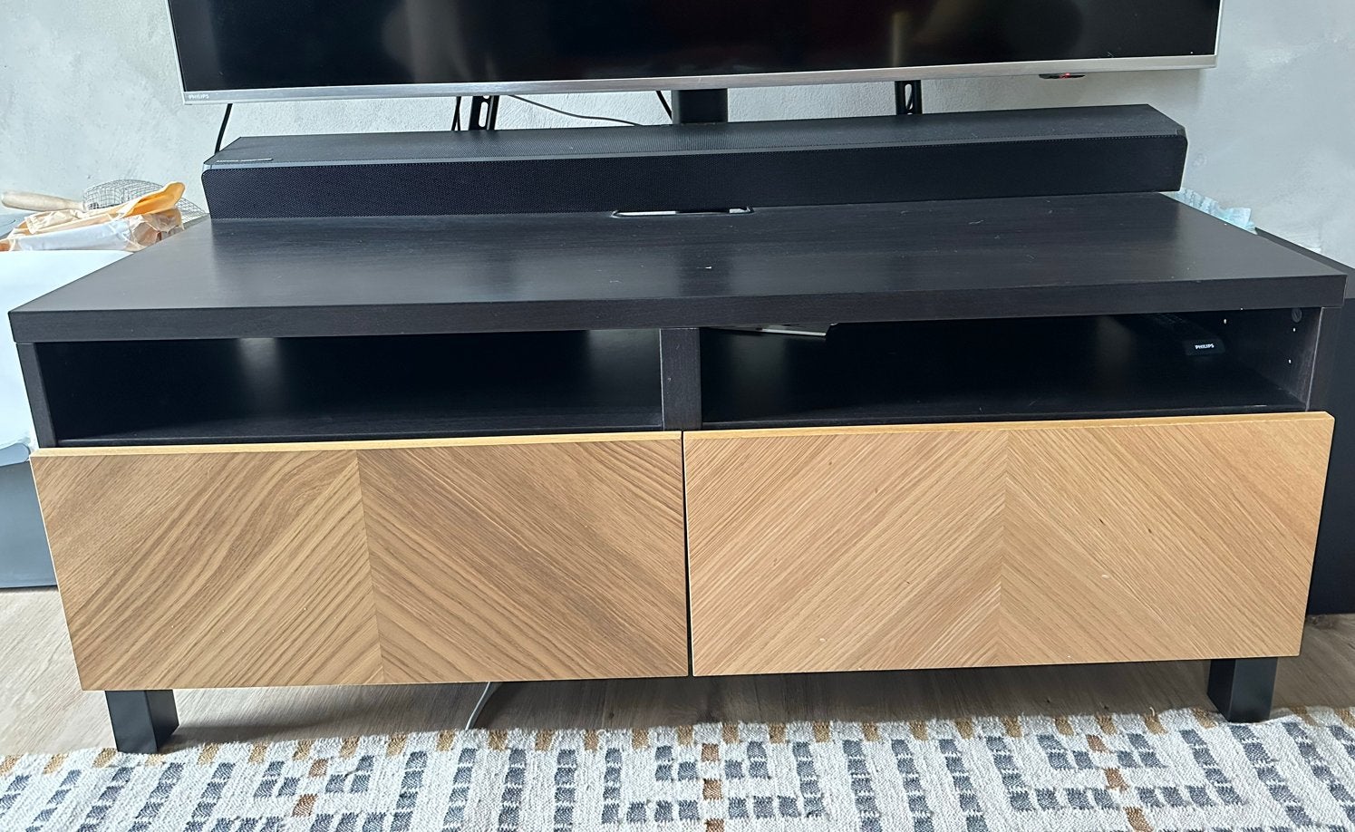 Ikea Besta TV unit with drawers, Ophalen, Gebruikt, 100 tot 150 cm, Minder dan 100 cm