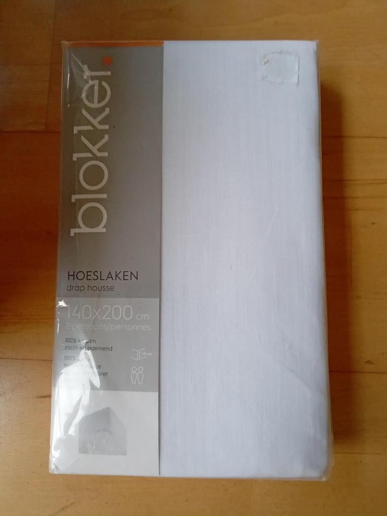 Nieuw hoeslaken katoen 140x200, Ophalen, Wit, Hoeslaken of Sloop, Nieuw
