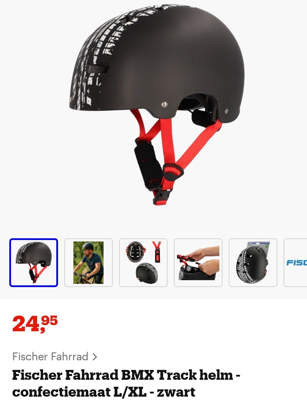 Fischer Fahrrad BMX Track helm L/XL - zwart, Ophalen, Zo goed als nieuw, L, Heer of Dame