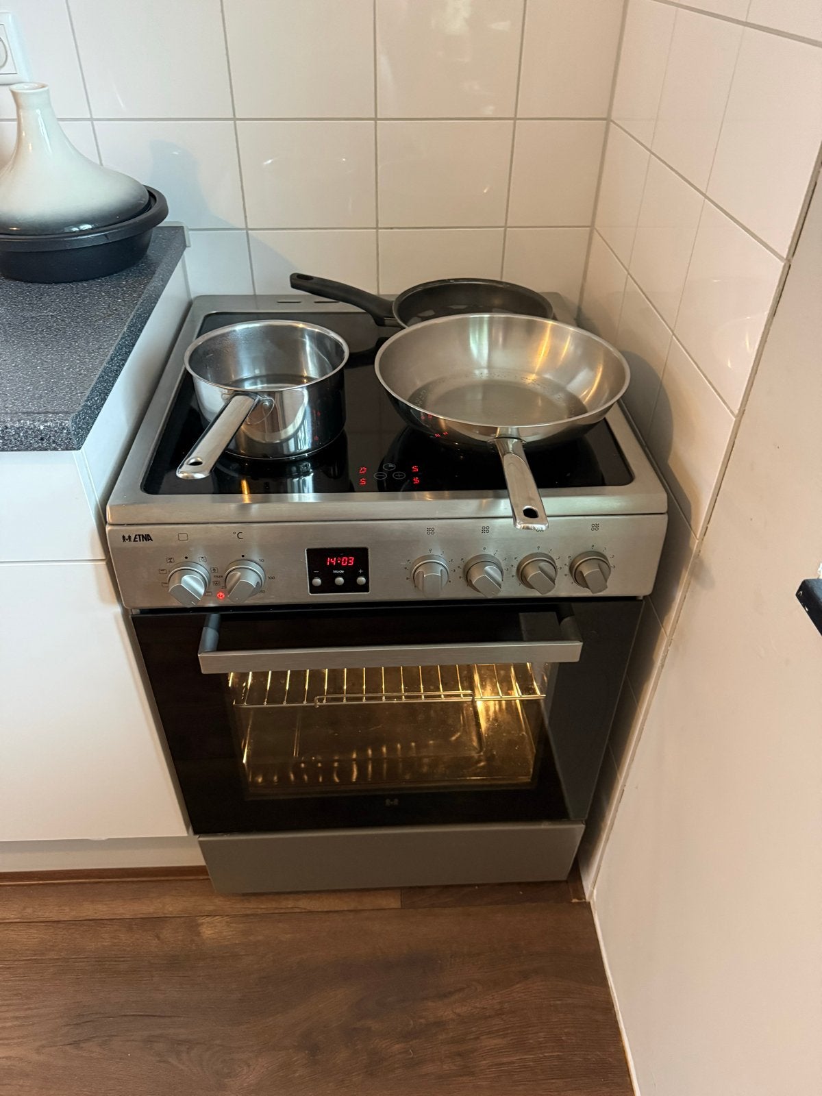ETNA inductie fornuis met oven, Ophalen, Gebruikt, 60 cm of meer, Grill
