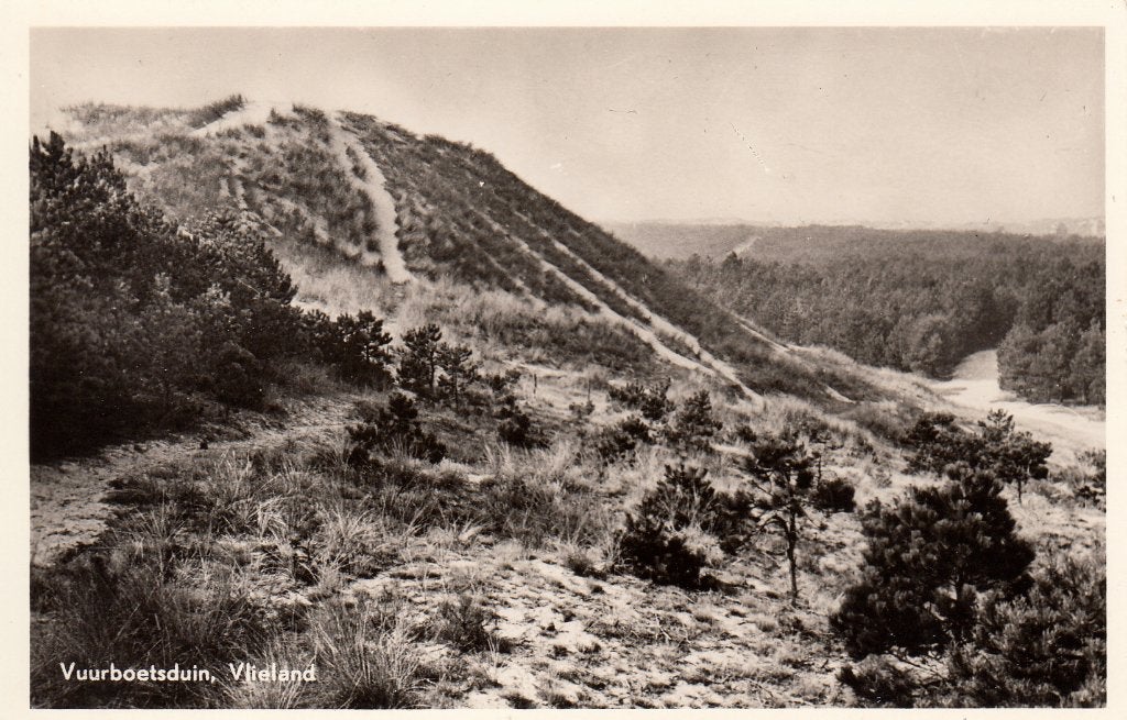 Vlieland   -   Vuurboetsduin                 =0007/8=, Ophalen of Verzenden, 1940 tot 1960, Gelopen, Waddeneilanden