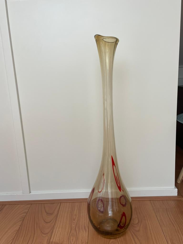 Vintage geblazen vaas vloervaas, Antiek en Kunst, Antiek | Glas en Kristal, Ophalen