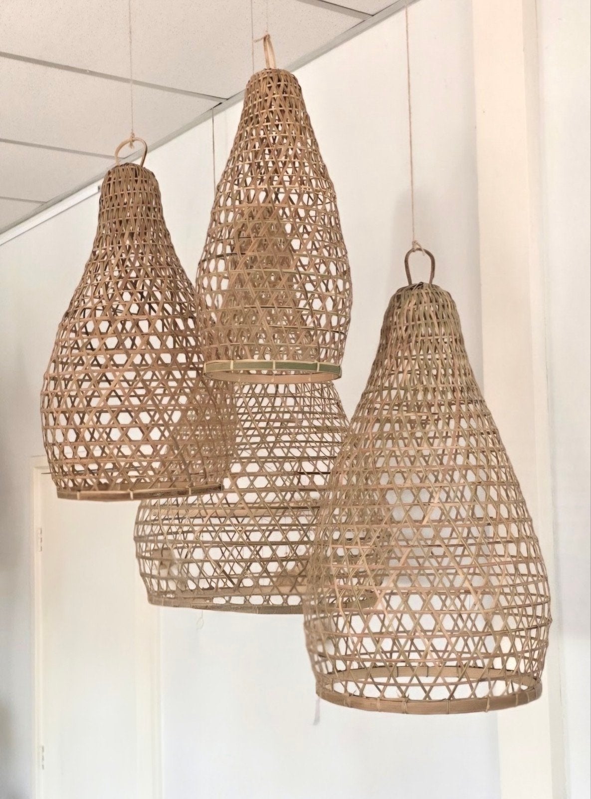 Hanglamp Botol van Mooi Bali, Bohemian, Natuurlijk, Scandinavisch, Natuurlijk materiaal, Nieuw, E27 (groot)