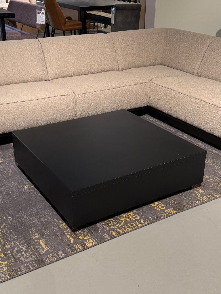 salon tafel zwart salon blok 100x100 mat zwart, Huis en Inrichting, Tafels | Salontafels, Ophalen, 100 tot 150 cm, Vierkant, 50 tot 100 cm