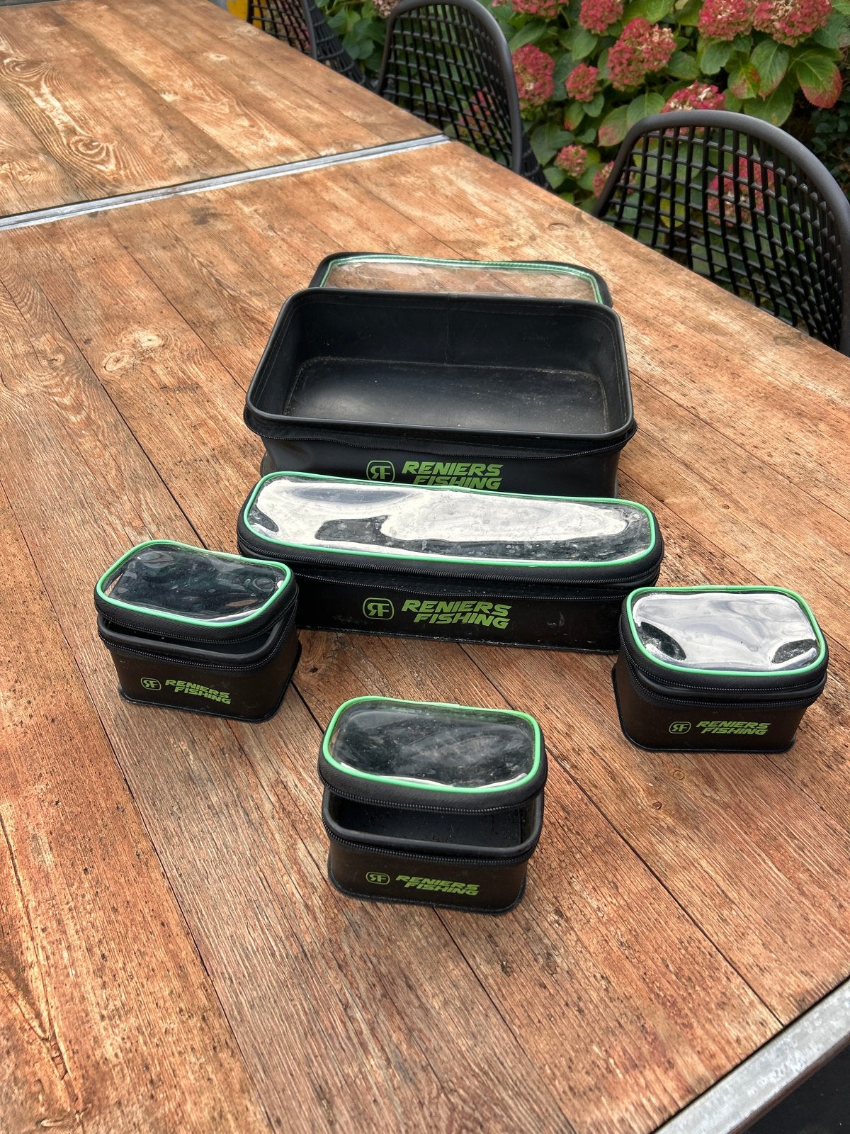 Reniers Fishing Tackle Box Set - Complete Opslagoplossing, Watersport en Boten, Ophalen of Verzenden, Gebruikt, Koffer of Tas