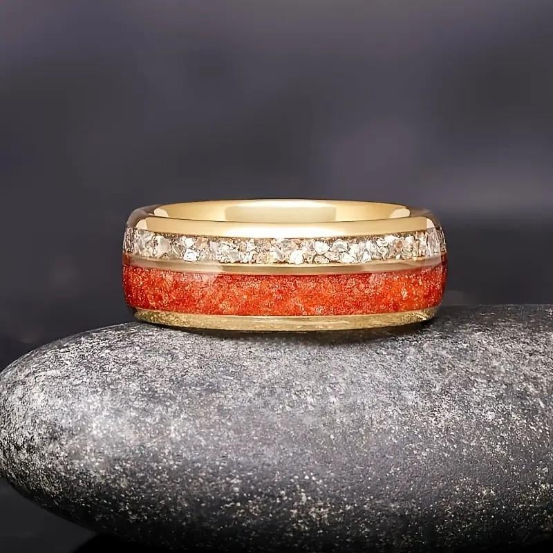 Goldplated RVS ring RVSRingG006, Sieraden, Tassen en Uiterlijk, Ringen, Elysees Bureau 326,78 avenue des Champs,PARIS, IJzer of Staal